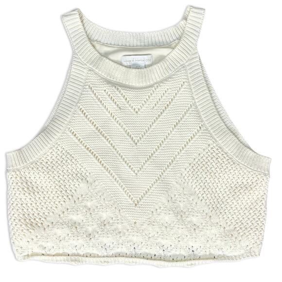 House of Harlow 1960 Tops - House of Harlow 1960 Cream White Knit Cotton Lined Halter Crop Top size XL